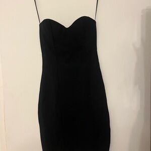 H&M Black Strapless Sheath Dress Sweetheart Neckline